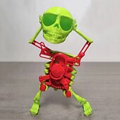 abordables Jouets de farces et de gags-1pc bricolage assemblage 3d impression crâne dansant crâne dansant jouet drôle Halloween cadeau à collectionner jouet créatif