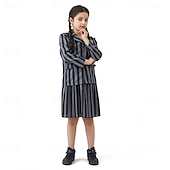 olcso Klasszikus horror-Szerda Addams Addams család szerda Szoknya Kabát Öltönyök és blézerek Szerepjáték Filmsztár jelmez for Női Lány Gyermek Felnőttek Álarcos mulatság Hétköznapi