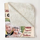 cheap Personalized Blanket-Customized Blanket Personalized Gifts Bonded by Memories Personalized Photo Blanket for Team Pride