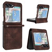 お買い得  サムスン用ケース-電話 ケース 用途 サムスンのギャラクシー Zフリップ6 Z Flip 5 Z Flip 4 Z Flip 3 フリップカバー 耐衝撃 幾何学模様 PC PUレザー