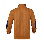 economico Felpe di base-Per uomo Felpa Nero Giallo Cachi Grigio scuro Colletto Mao Color Block Jacquard Collage Sportivo Giornaliero Per eventi Strutturato Streetwear Essenziale Informale Autunno inverno Abbigliamento Felpe