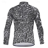 voordelige Heren shirts-Voor heren Wielrenshirt Lange mouw Winter Fietsen T-shirt Kleding Bovenlichaam met 3 achterzakken Bergracen Wegwielrennen Sneldrogend Rits Aan De Voorzijde Lampenkatoen Geel Blauw Paars Kleurenblok