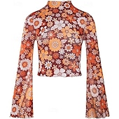 economico Cime-Retrò Vintage Anni &#039;70 Disco Crop Top Hippie Stampa Per donna Giorno dei Re Mascherata Festa / Sera Parata dell&#039;Orgoglio Mese dell&#039;orgoglio Adulti Top
