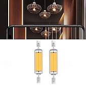 זול נורות גליל לד-נורת led r7s ניתנת לעמעום עמוק ללא הבהוב צינור זכוכית נורת זכוכית 78 מ&quot;מ בעוצמה גבוהה מנורת תירס r7s j78 להחליף אהילים אור הלוגן 220v