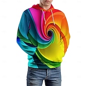 abordables sweats à capuche 3d pour hommes-Homme Graphic Sweat à capuche Sweats à Capuche Sweat-shirt Sweat à capuche manche longue Sweat à capuche Capuche Mode 3D effet Vacances Vêtement de rue Jaune Impression 3D Imprimé Toison Hiver