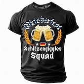 olcso Vicces férfi pólók-Októberi fesztivál Férfi Oktoberfest sör Póló Rövid ujjú póló 3D nyomtatás Terített nyak Ing Divat Sportruházat Utca Szabadtéri sport Fekete Sötétzöld Sötétkék Nyár Tavasz Ruházat S M L XL XXL XXXL