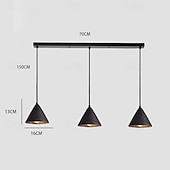 economico Luci Isola cucina-lampada a sospensione a led bianco caldo 1/2/3/4 luci postmoderna moderna nordica illuminazione a sospensione in metallo semplice paralume affusolato ristorante lampada a sospensione per isola cucina