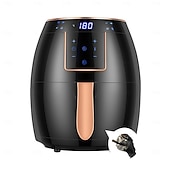 preiswerte Küchengeräte-Heißluftfritteuse 5,5 l Haushalts-Heißluftfritteuse mit großem Fassungsvermögen, 1300 W, große Feuerkraft, Timing, Touchscreen, LCD, elektrische Heißluftfritteuse mit Backgeschirr