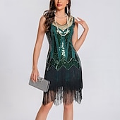 abordables Robes de Pratique-Danse latine Robe Paillettes Gland Fantaisie Femme Utilisation Entraînement Sans Manches Taille haute Polyester