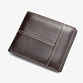 billiga Plånböcker-herr vintage brunt rfid-blockerande dubbelsidig plånbok i äkta läder med flera kortplatser - klassisk slimmad design