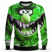 economico Felpe 3D da uomo-Per uomo Divertente Felpe Felpa Manica lunga Felpa Girocollo Di tendenza Stampa 3D Autunno Inverno