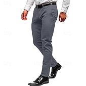 billiga Chinos-Herr Långbyxor Kinesiska Byxor Joggarbyxor Rakt ben Geometri Andningsfunktion Mjuk Ankellång Hem Dagligen Stylish Klassisk Stil Smal Svart Vit Medium Midja Microelastisk