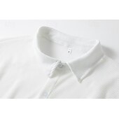 abordables camisa con botones para hombre-Camisa de punto de gofre para hombre, camisa abotonada, camisa informal, camisa de verano, camisa de playa lisa, blanca, verde claro, rosa, albaricoque, gris, manga corta, ropa de fiesta, ropa de moda, casual