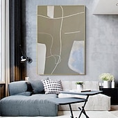 preiswerte Landschaftsgemälde-großes abstraktes graues Gemälde handgemachtes abstraktes Ölgemälde handgemalt beige Gemälde handgemachtes Wabi Sabi Kunstwerk Ölgemälde strukturiertes Ölgemälde beige Ölgemälde modernes Dekor
