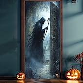 tanie Pokrycia drzwi Halloween-dekoracje na drzwi halloweenowe halloweenowe osłony na drzwi gobelin na drzwi duchy dekoracja zasłony drzwiowej tło baner na drzwi wejściowe dom wiejski impreza świąteczna artykuły dekoracyjne do