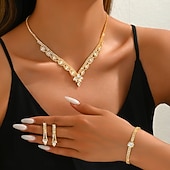 levne Sady šperků-Svatební šperky Soupravy 3 Umělé diamanty 1 x náhrdelník 1 x náramek Náušnice Dámské Elegantní Klasické Sladký Půvab Klasika láska Drahocenný nepravidelný Sada šperků Pro Svatební Dar