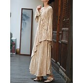 preiswerte Kleider-Retro Vintage Mittelalterlich Kleid Einfarbig Damen Maskerade Party / Abend Erwachsene Kleid