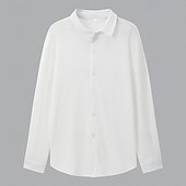 abordables camisa con botones para hombre-Camisa de punto de gofre para hombre, camisa abotonada, camisa informal, camisa de verano, camisa de playa lisa, blanca, verde claro, rosa, albaricoque, gris, manga corta, ropa de fiesta, ropa de moda, casual