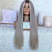 ieftine Peruci Dantelă pe toată suprafața Păr Uman-Păr uman Remy 13x4 Dantela Front Perucă Partea centrală Păr Brazilian Drept mătăsos Multi-Color Perucă 130% 150% Densitatea părului cu păr de păr Păr evidențiat / Balayage Linia naturală de păr Pentru