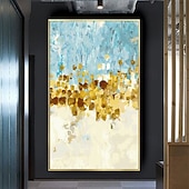 preiswerte Abstrakte Gemälde-Folienölgemälde, handgemalte abstrakte Goldfoliengemälde, handgemachte reich strukturierte Acrylmalerei, Wandkunst, handgemaltes Kunstwerk, Ölgemälde für Wohnzimmer, Büro, Wanddekoration,