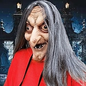 olcso Maszkok-Halloween Boszorkány Maszk Halloween Kellékek Felnőttek Férfiak Nők Unisex Horrorisztikus Ijesztő Jelmez Halloween Karnevál Könnyű Karneváli Jelmez a Walpurgis éjre