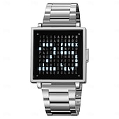 cheap Digital Watches-SKMEI Men Digital Watch Fashion Casual Wristwatch Calendar Waterproof Decoration Steel Leather Watch