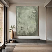 voordelige Abstracte schilderijen-groot blauw groen abstract canvas kunst handgeschilderd olieverfschilderij op canvas modern origineel kunstwerk groen blauw abstract schilderij woonkamer decor geen frame