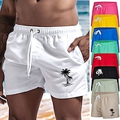 baratos calções de banho e calções de surf-Homens Calção Justo de Natação Shorts de Natação Bermuda de Surf Bolsos com forro de malha Cintura elástica Calção Desportos e Ar livre Praia Piscina Secagem Rápida Leve Macio Natação Praia Moderno