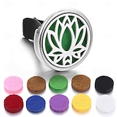 cheap DIY Car Interiors-Refillable Car Air Freshener Perfume Diffuser Clip Auto Air Vent Car Interior Accessories Car Aromatherapy Diffuser with 10pcs Pads