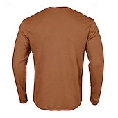 preiswerte T-Shirt mit Waffelstrick-Herren Waffelhemd T Shirt T-Shirt Langarmshirt Langarm Rundhalsausschnitt Frühling &amp; Herbst Einfach Mode Designer Basic Urlaub Straße Ausgehen Schwarz Weiß Blau Top T-Shirt für Herren