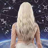 voordelige Synthetische trendy pruiken-Synthetische pruiken Uniformen carrière Kostuums Prinses Gekruld Golvend Middelste stuk Gelaagd kapsel Machinegemaakt Pruik 61.0 cm Lichtbruin Synthetisch haar Dames Cosplay Feest Modieus Bruin