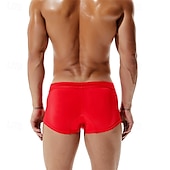 preiswerte Boxershorts für Herren-Herren 1 pc Unterwäsche Boxer Boxer-Shorts Polyester Atmungsaktiv Weich Komfortabel Glatt Mittlere Hüfthöhe Schwarz Hellgrün