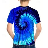 cheap Boy&#039;s 3D Vision &amp; Geometry-Boys 3D Graphic Tie Dye T shirt Tee Short Sleeve Summer Spring Fashion Basic Kids 4-12 Years Crew Neck Outdoor Casual Daily Regular Fit