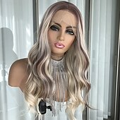 cheap Human Hair Lace Front Wigs-Remy Human Hair 13x6 Lace Front 13x4 Lace Front 4x4 Lace Front Wig Side Part Middle Part Free Part Brazilian Hair Body Wave Wavy Dark Gray Multi-color Wig 130% 150% 180% Density with Baby Hair