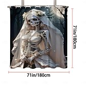 preiswerte Halloween Bad-Duschvorhänge &amp; Ringe Silber Moderne Polyester Wasserdicht