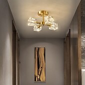 cheap Ceiling Lights-LED Ceiling Lights 3-Color Light Source 33cm 3/4/5/6-Light Semi Flush Mount Crystal Material Ceiling Plate Lighting Fixtures Luxury for Living room Dining room Study 110-240V