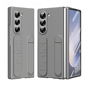 cheap Samsung Cases-Phone Case For Samsung Galaxy Z Fold 6 Back Cover with Stand Holder with Screen Protector Full Body Protective Retro PC Silicone