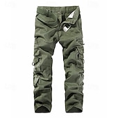 tanie Bojówki-Męskie Spodnie cargo Spodnie taktyczne Spodnie Guziki Multi Pocket Równina Zdatny do noszenia Na zewnątrz Codzienny Kemping i wycieczki Moda Klasyczny Zielony trawiasty Czarny