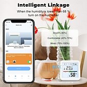 economico Elettrodomestici-termometro igrometro termometro intelligente per la casa lcd retroilluminato con supporto staccabile sensore di umidità della temperatura digitale monitoraggio in tempo reale registrazione zigbee wifi