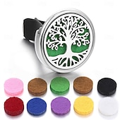 cheap DIY Car Interiors-Refillable Car Air Freshener Perfume Diffuser Clip Auto Air Vent Car Interior Accessories Car Aromatherapy Diffuser with 10pcs Pads