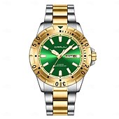 abordables Montres à quartz-Crrju top original hommes montre à quartz vert montre étanche pour hommes en acier inoxydable quartz hommes montre de luxe montre-bracelet lumineuse
