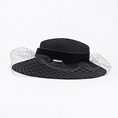 cheap Party Hats-Hats 100% Wool Bowler / Cloche Hat Fedora Hat Holiday Tea Party Elegant Wedding With Face Veil Headpiece Headwear