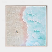 voordelige Schilderijen van landschappen-roze zeegezicht schilderen handgemaakte zeegezicht kunst impasto olieverfschilderij board wave olieverf strand olieverf hand geschilderd kunstwerk landschap olieverfschilderijen