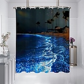 お買い得  シャワーカーテン-フック付きシャワーカーテン 180cm*180cm(70&quot;*70&quot;) ポリエステル洗濯可能防水パターンバスルームバスタブデコ海岸の海