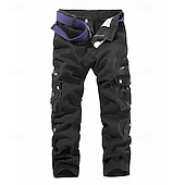 tanie Bojówki-Męskie Spodnie cargo Spodnie taktyczne Spodnie Guziki Multi Pocket Równina Zdatny do noszenia Na zewnątrz Codzienny Kemping i wycieczki Moda Klasyczny Zielony trawiasty Czarny