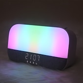 お買い得  スマートライト-LEDスマートライトサンライズアラームクロックウェイクアップライトサンライズシミュレーションアラームクロック子供大人の寝室用