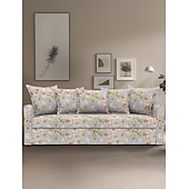 baratos Cobertura de Sofa-Capa de Sofá Floral 100% Algodão com Almofada de Algodão