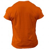 お買い得  メンズおもしろTシャツ-男性用 面白いスラング Tシャツ 半袖 Tシャツ 3Dプリント クルーネック シャツ レトリ／ヴィンテージ カジュアル ストリートスタイル ストリート スポーツ・アウトドア カジュアル ネイビーブルー ブルー オレンジ 春夏 衣類 S M L XL 2XL 3XL
