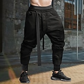 cheap Sweatpants-Men&#039;s Sweatpants Joggers Trousers Casual Pants Waffle Pants Drawstring Elastic Waist Plain Comfort Soft Full Length Sports Outdoor Daily Fashion Streetwear Black Blue