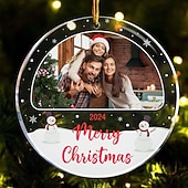 billiga Jul-Personlig julprydnad i 2D akryl anpassade julgransprydnader juldekoration hängande pendelgåvor